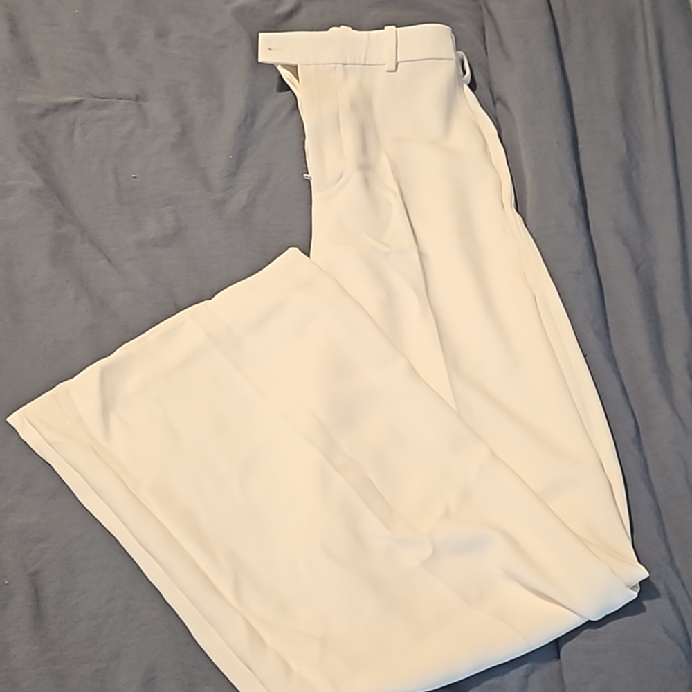 White Zara Wide Leg Business Pants